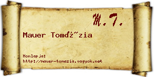 Mauer Tomázia névjegykártya